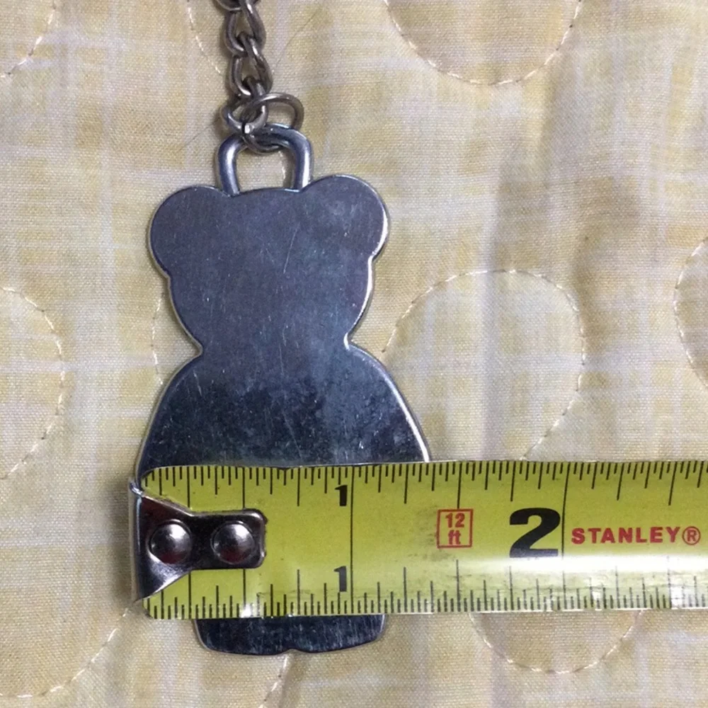 I Love Prague Metal Keychain with gem eyes
